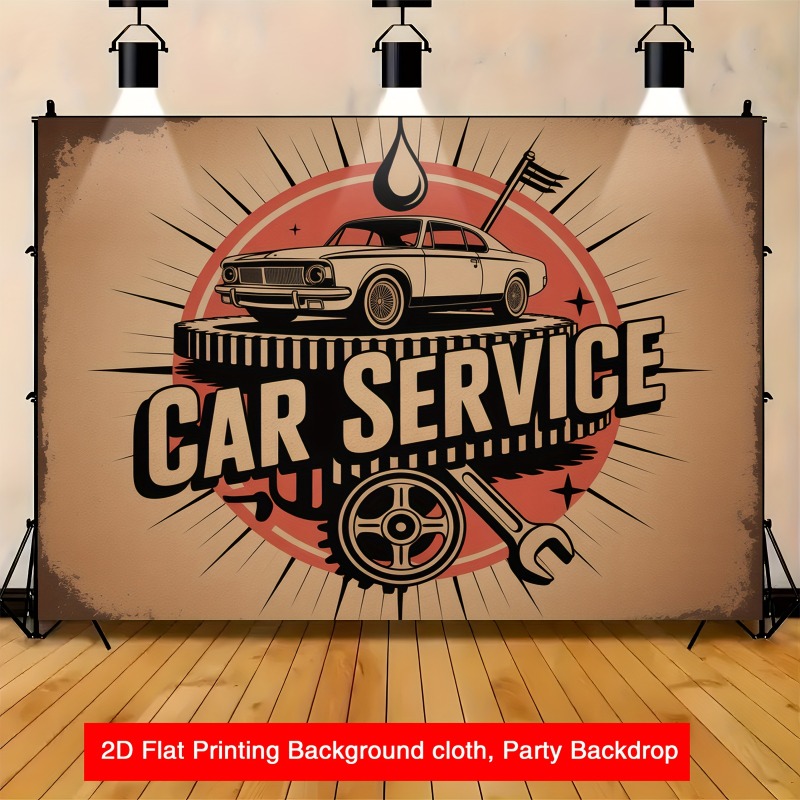Large retro car service banner - огляд і ціна Heavy Equipment Mechanic