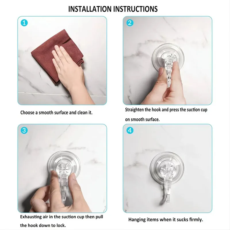 10pcs Suction Cup Hooks, Clear - огляд і ціна Heavy Equipment Glass